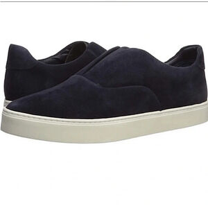 Vince Black Suede Almond Toe Slip on Casual Platform Sneakers​